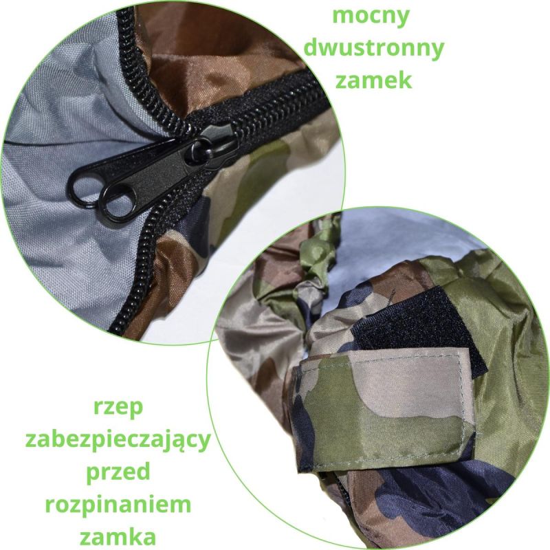 CAMO TOURIST SLEEPING BAG 210x80x50CM WITH ENERO CAMP COMPRESSION Turystyka/Śpiwory/Mummie Your Sports Performance
