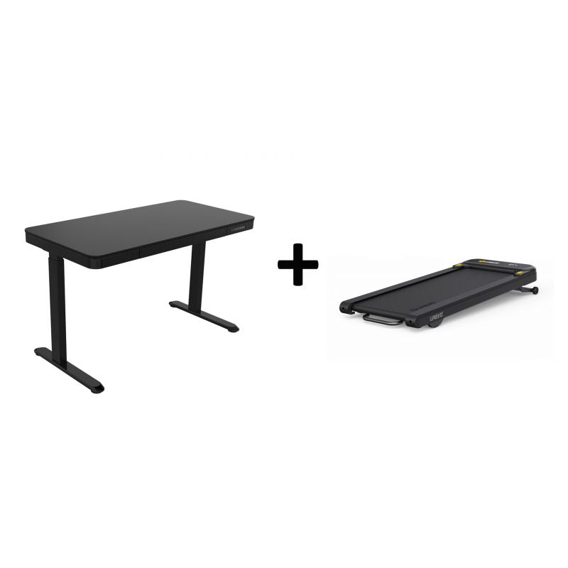 Urevo Spacewalk 3S treadmill + TUCKANO electrically adjustable desk, black