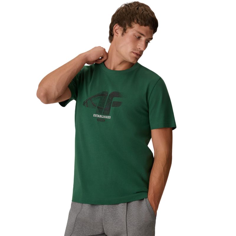 Men's 4F M3558 T-shirt, green 4FWAW26TTSHM3558 41S