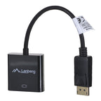 Lanberg AD-0007-BK Adapter (DisplayPort M - DVI-D F; 0.10m; black) Kable i adaptery/Adaptery, przejściówki Your Sports Performance