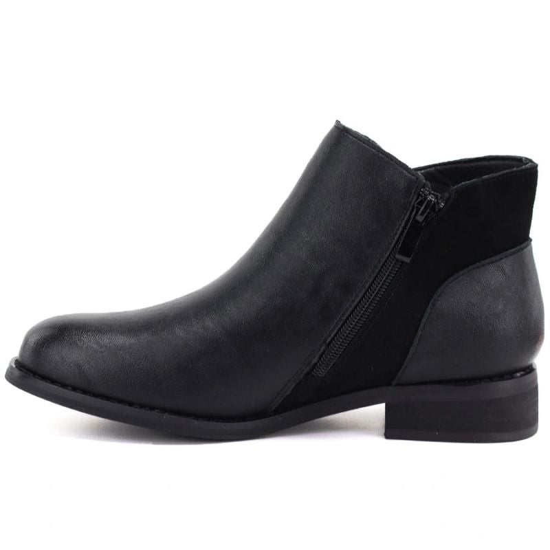 Women’s black lined leather ankle boots M.Daszyński SFY2648-1