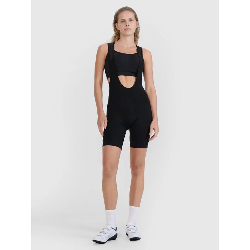 Women's cycling shorts with gel pad and suspenders 4F 4FWSS25TFSTF039-20S *Kategoria tymczasowa Your Sports Performance