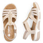 Women's beige wedge sandals Rieker 66201-62 Rieker
