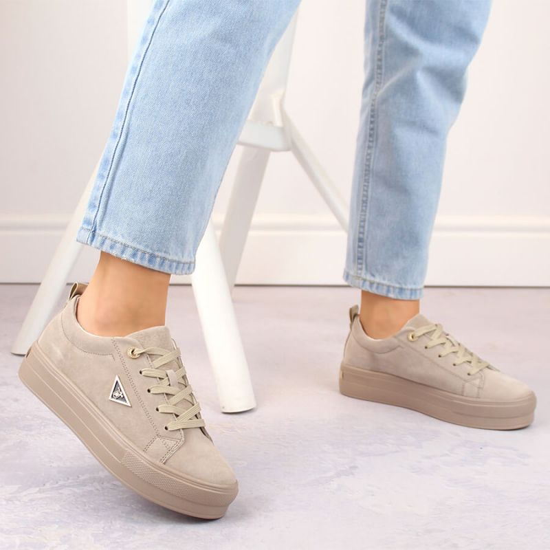 Filippo W PAW315C beige leather suede platform shoes Fashion/Footwear Your Sports Performance