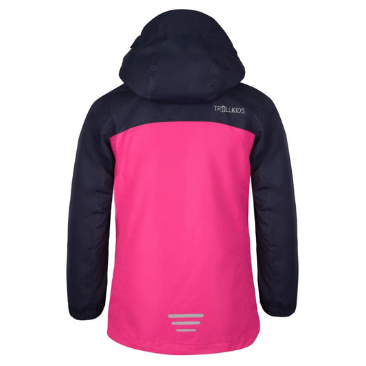 TrollKids Girls Bryggen 3in1 Jacket with lining, navy/magenta, waterproof, pink (419-114) In preparation Your Sports Performance
