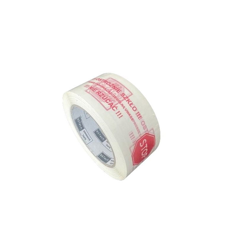 BSTech adhesive tape with print 48x100m "Careful glass" Artykuły pakowe/Taśmy pakowe Your Sports Performance