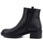 Black Sergio Leone women's leather block ankle boots
