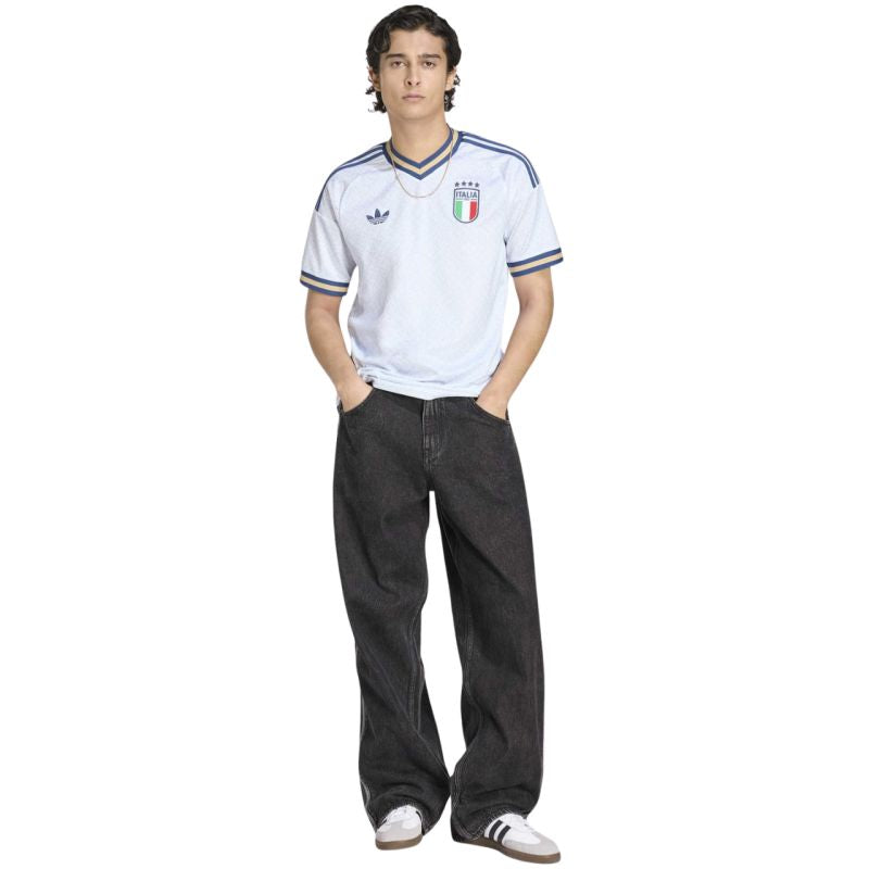Men's adidas Italy 26 Away Jersey white and blue KC8704