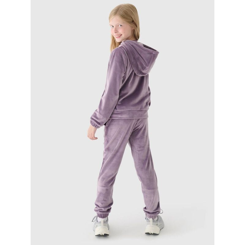 Girls' velour zip-up hoodie sweatshirt 4F Junior 4FJWAW24TSWSF1217-51S *Kategoria tymczasowa Your Sports Performance