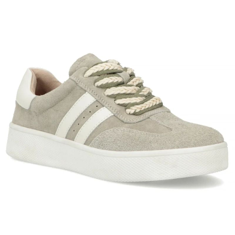 Women's leather sneakers on the platform in khaki Filippo DP7512 Filippo