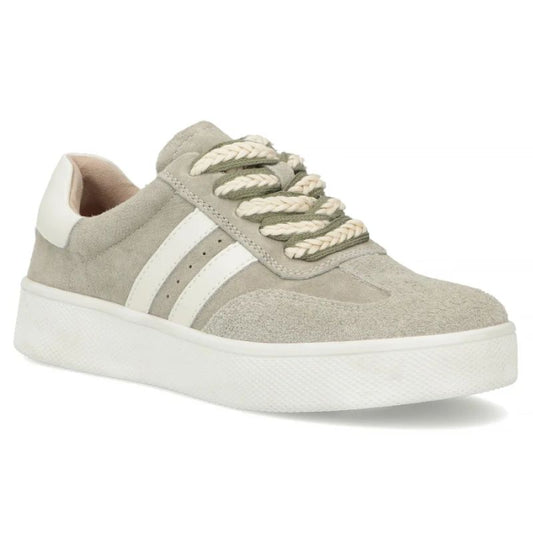 Women's leather sneakers on the platform in khaki Filippo DP7512 Filippo