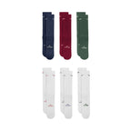 Nike Everyday Elevated Socks, 6 Pairs, White, Green, Burgundy, Blue, HQ8021 907