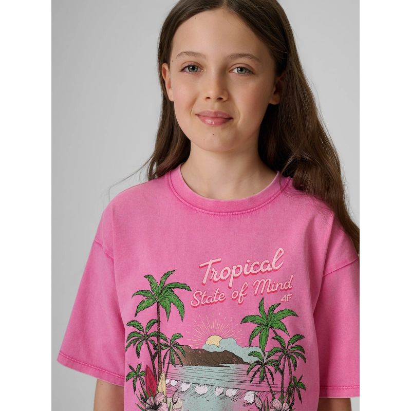 Girls' cotton T-shirt 4F 4FJRSS26TTSHF3981-54S