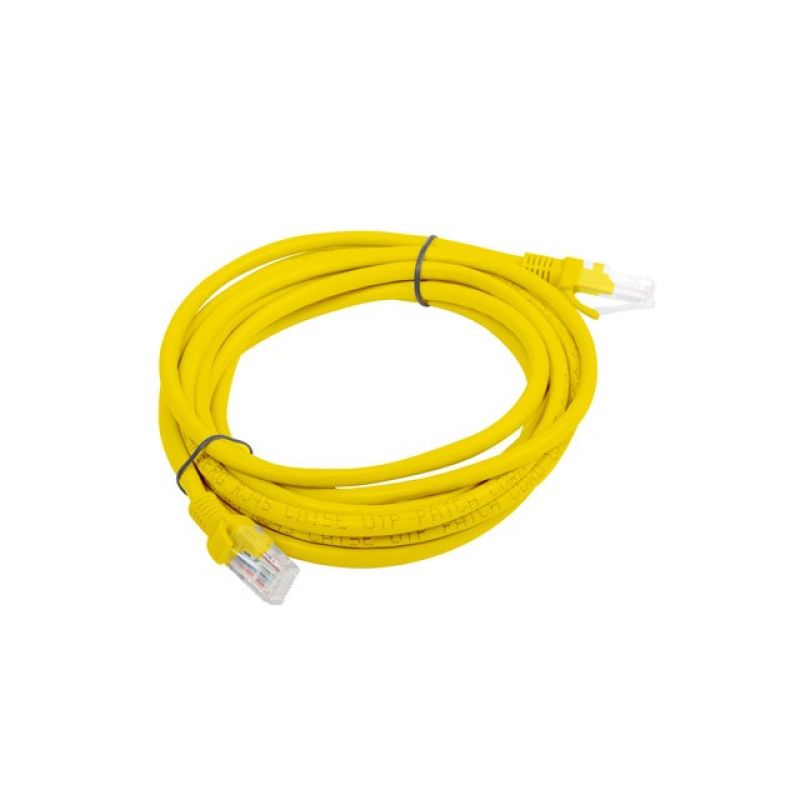 PATCHCORD CAT.5E UTP 3M YELLOW FLUKE PASSED LANBERG 10-PACK Kable, gniazda i wtyki/Patchcable Your Sports Performance