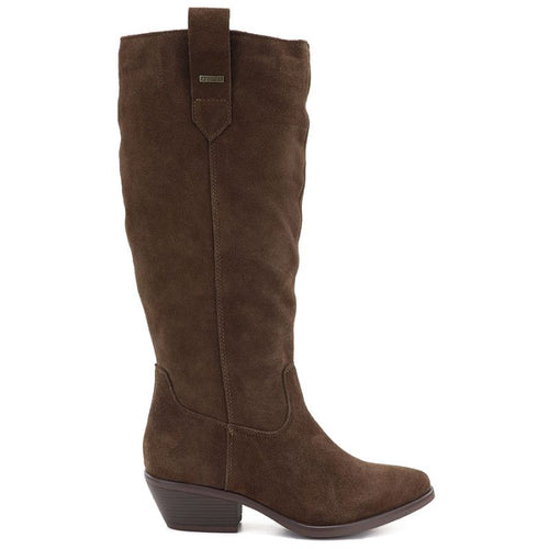 Women's leather cowboy boots chocolate Big Star UU274521