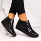 Rieker W R474 snakeskin leather ankle boots black