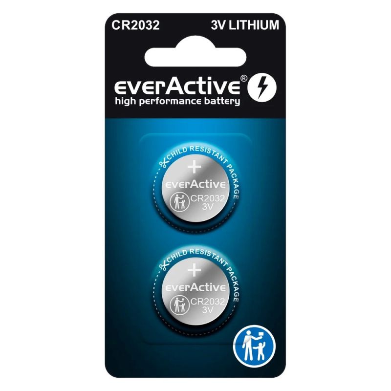 EVERACTIVE MINI CR2032 LITHIUM BATTERIES BLISTER OF 2 CR20322BL Baterie, akumulatorki i ładowarki/Baterie Your Sports Performance
