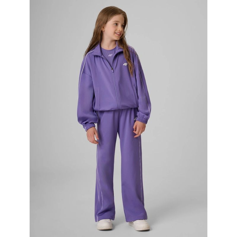 Girls' loose sports sweatshirt without hood 4F 4FJRSS26TSWSF3057-51S