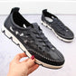 Leather openwork shoes Rieker W RKR652, navy blue