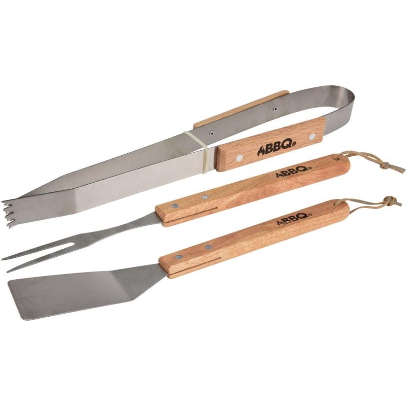3-in-1 BBQ Utensil Set with Wooden Handle Home and Garden/Garden Your Sports Performance
