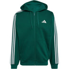 Men's adidas Essentials 3-Stripes Fleece Full-Zip Hoodie Green KZ1412