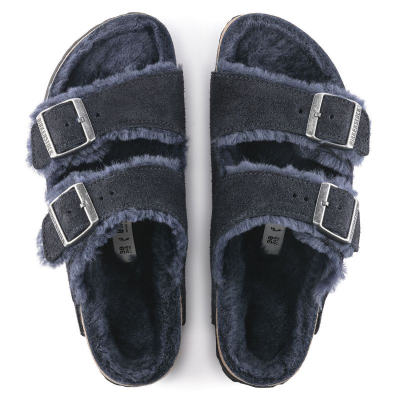 Birkenstock Arizona VL Shearling Midnight Insulated Flip-Flops Suede Leather Narrow (1020583) Footwear/Lifestyle/Birkenstock/Klapki/chodaki Birkenstock