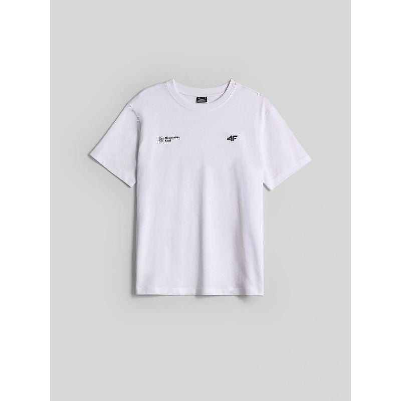 Women's loose T-shirt with print 4F 4FKAW26TTSHF4507-10S