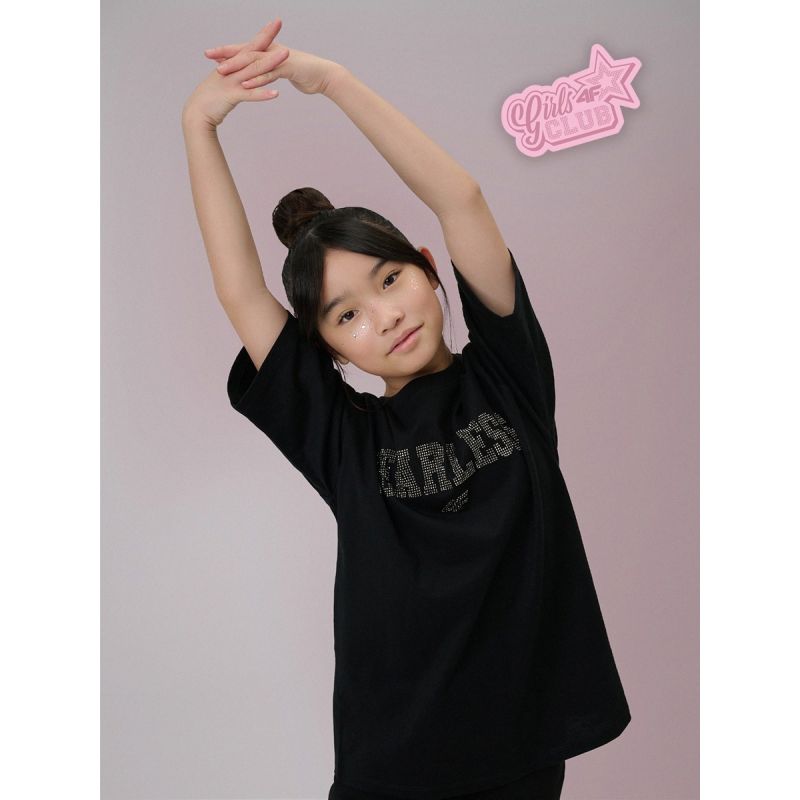 Loose T-shirt with print for girls 4F 4FJRSS26TTSHF3453-20S 4f