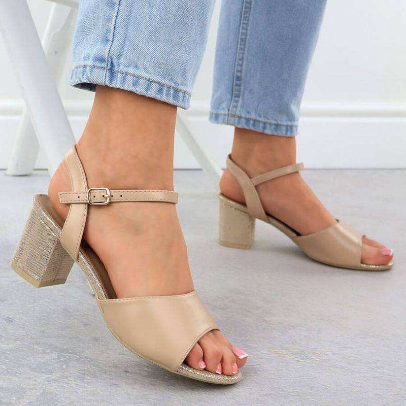 Women's beige high heel sandals Vinceza 20275 Footwear Your Sports Performance