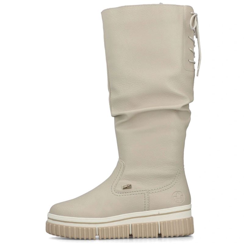 Waterproof women’s platform boots, beige – Rieker Y6370-60