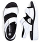 Women's leather wedge sandals white Rieker V1382-80 Rieker