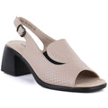 Women's beige leather high-heeled sandals Vinceza 26-66920 Vinceza