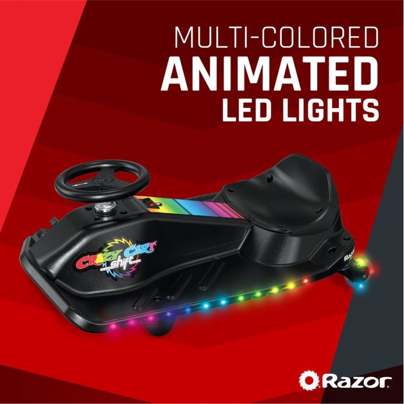 Razor CRAZY CART Shift Lightshow Lithium - Electric Drift Car Kid/Toys Your Sports Performance