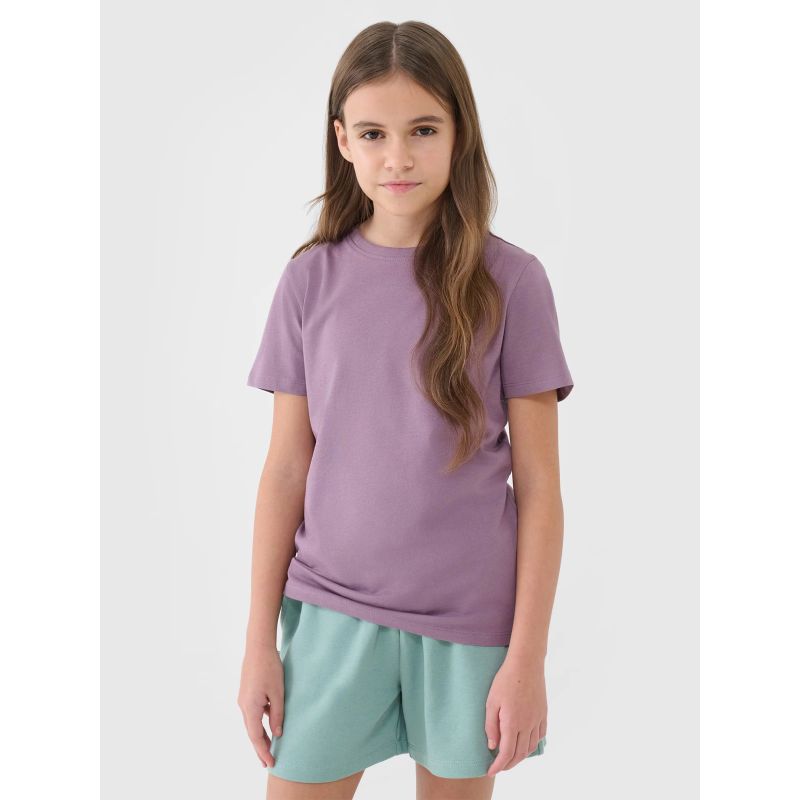 Regular plain girls' T-shirt 4F 4FJWSS25TTSHF2177-51S *Kategoria tymczasowa Your Sports Performance