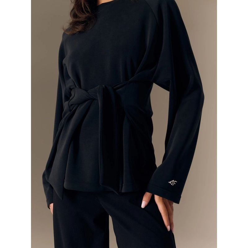 Women's regular sweatshirt with ties and modal 4F 4FRSS26TSWSF2784-20S
