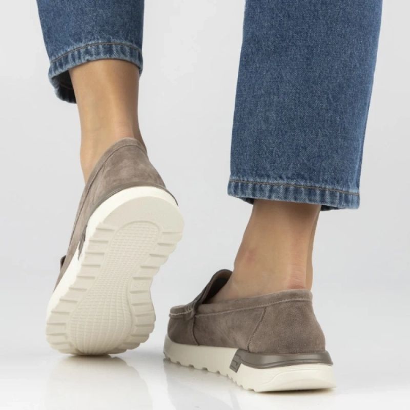 Women's beige leather platform loafers Filippo DP7528 Filippo