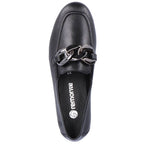 Comfortable leather shoes with a chain Remonte W RKR645, black