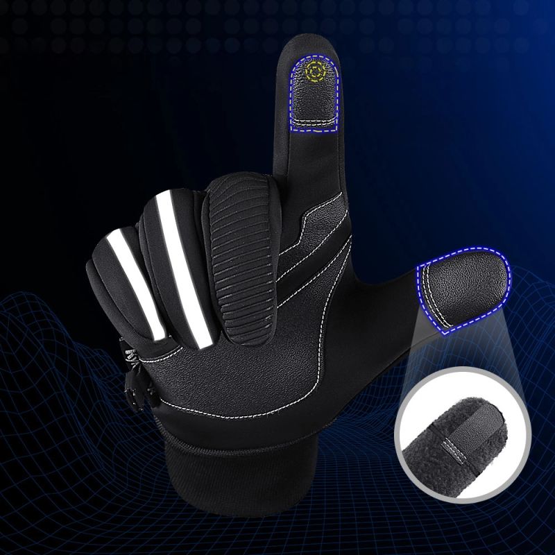 Insulated, anti-slip sports phone gloves (size XL) - black Hurtel