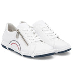 Women's leather ankle boots with zipper, white, Rieker 42424-80 To be categorized Your Sports Performance