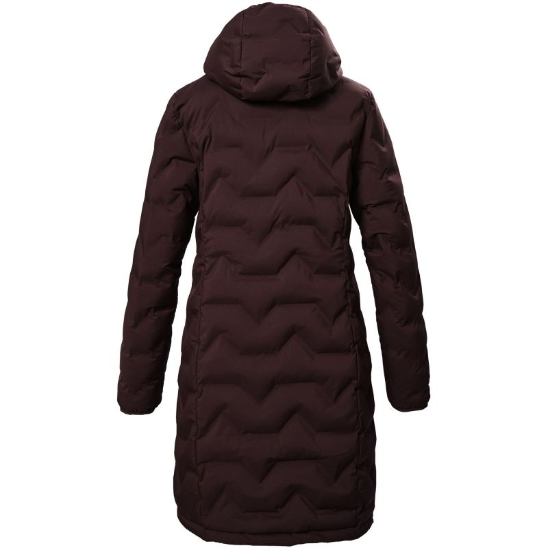 Killtec KOW 9 women's quilted jacket with hood, waterproof long winter parka, burgundy (41806/447) In preparation Your Sports Performance