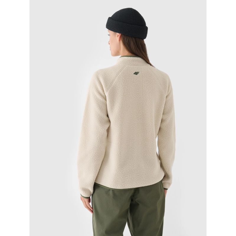 Women's sherpa fleece with stand-up collar 4F 4FRAW24TFLEF362-12S *Kategoria tymczasowa Your Sports Performance