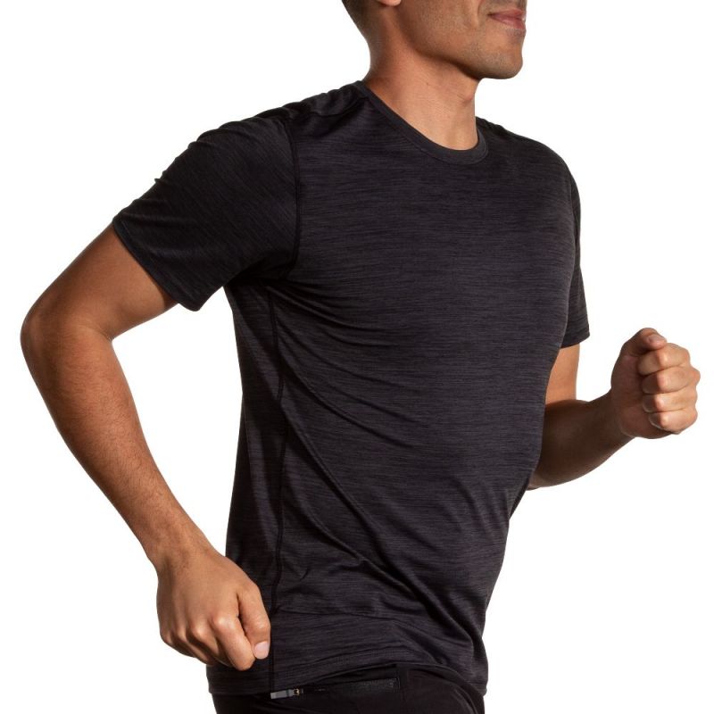 Luxe Short Sleeve Men's Running T-Shirt Black Import z Brooks/Brooks/Koszulki Your Sports Performance