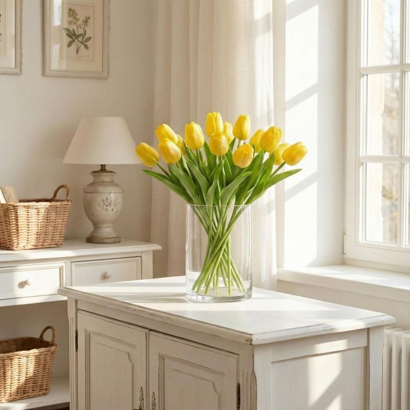 YELLOW TULIP 31CM LIFE-LIKE SPRING DECORATION Home and Garden/Equipment Your Sports Performance