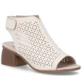 Women's beige leather closed sandals Remonte Rieker R8777-60 Rieker