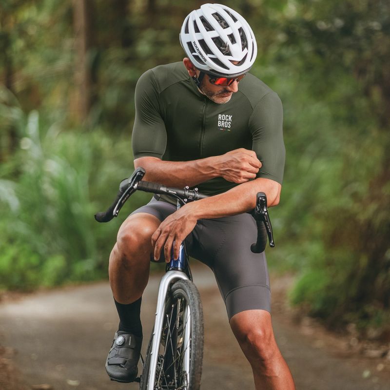Rockbros 15220004004 ROAD TO SKY men's cycling jersey short sleeve L - green Rockbros