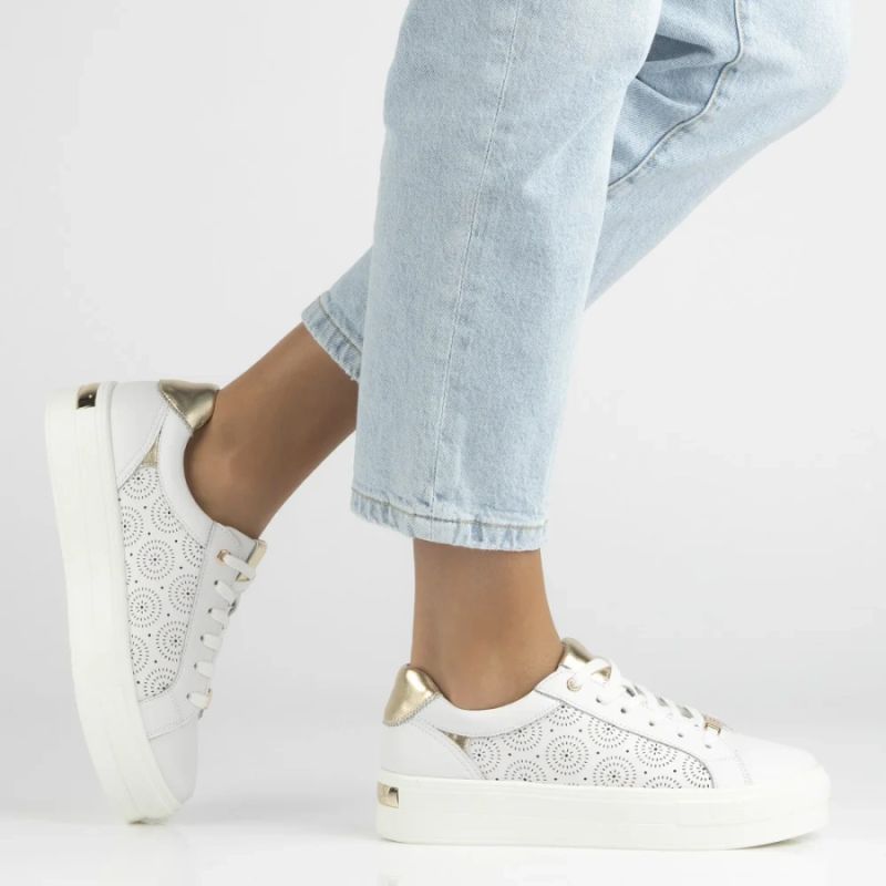 Filippo DP7668/26 white leather platform shoes Filippo
