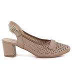 Women's openwork pumps with a strap, beige Jezzi ASA212-8 To be categorized Your Sports Performance