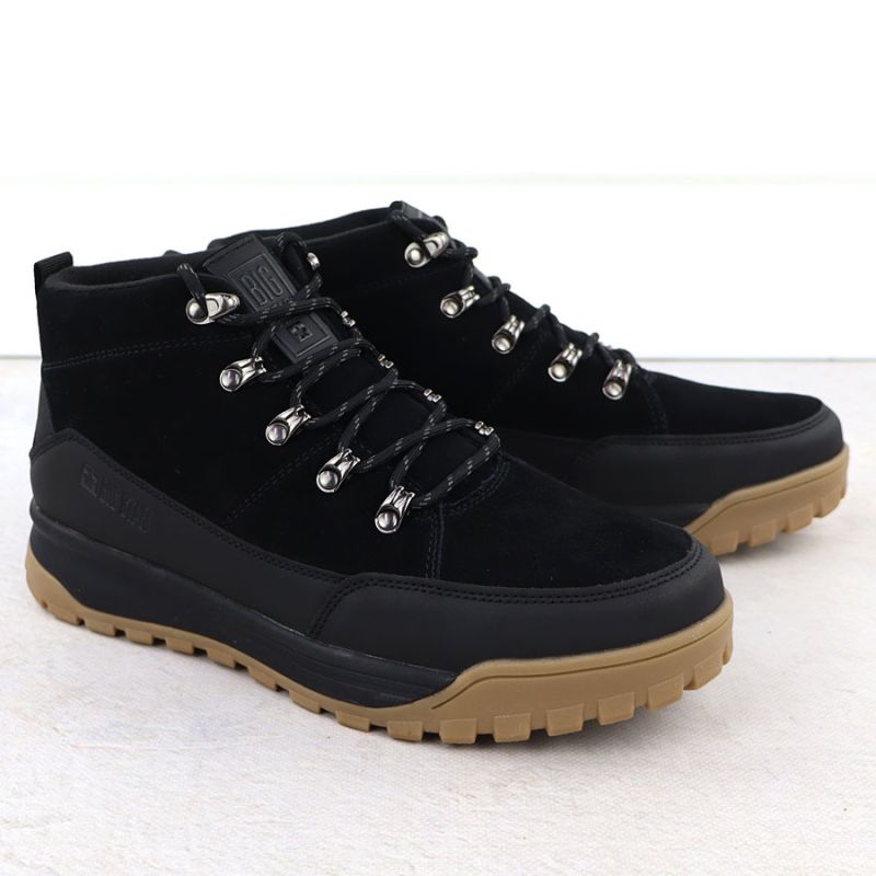 Men's leather boots, unlined, black, Big Star SS174265 Footwear Your Sports Performance