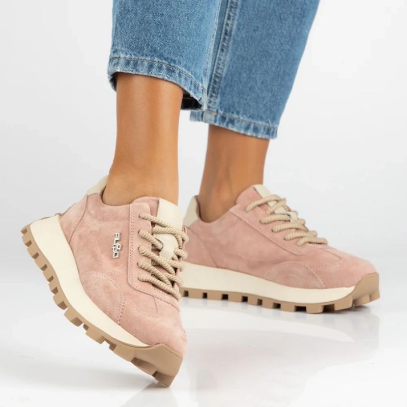 Leather platform sneakers, pink, Filippo DP7498