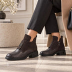 Women’s Leather Ankle Boots, Crocodile Effect, Chocolate Brown Filippo DBT820